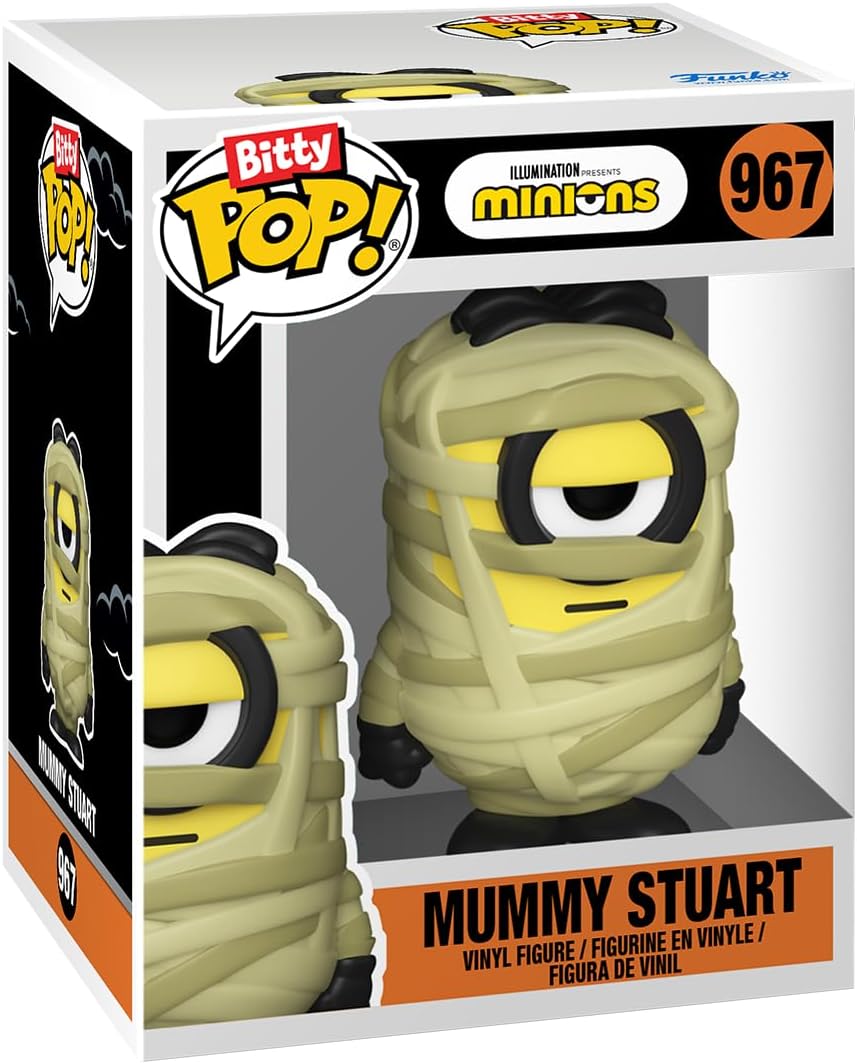 Funko Bitty POP! Minions and A Surprise Mystery Mini Figure - 0.9 Inch (2.2 Cm) - Despicable Me: Minions Collectable - Stackable Display Shelf Included - Gift Idea - Party Bags Stocking