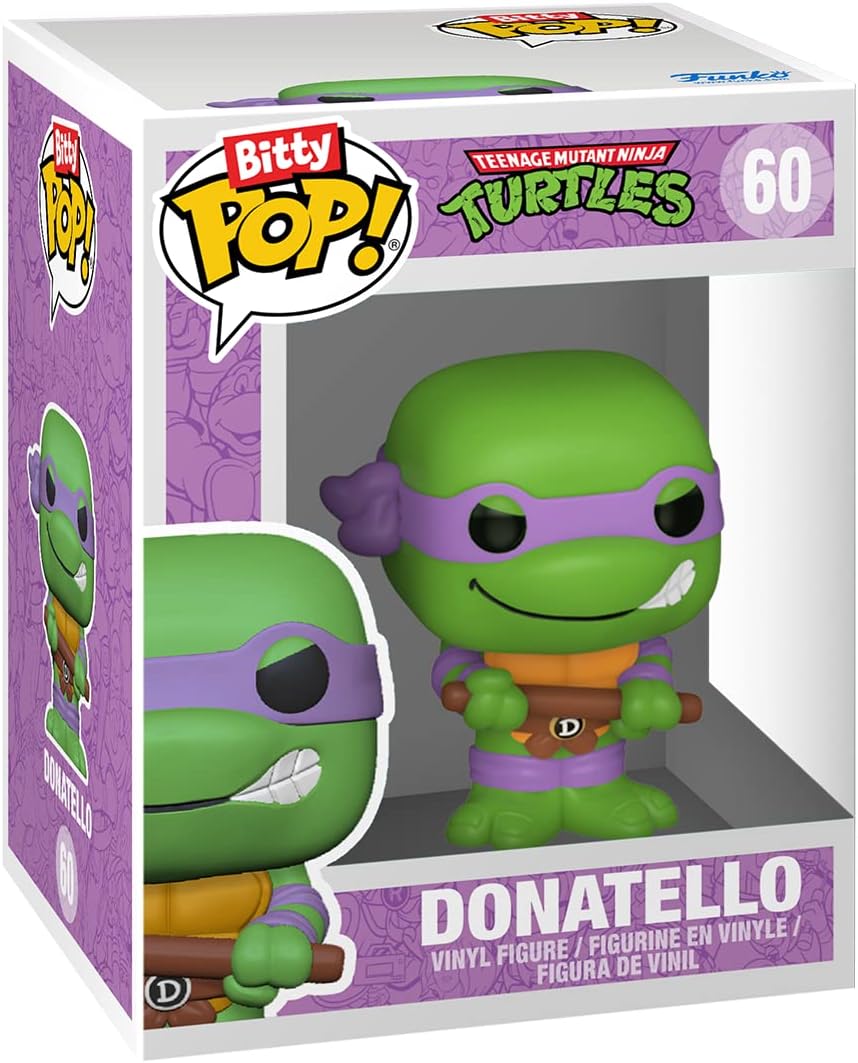 Funko Bitty Pop! Teenage Mutant Ninja Turtles (TMNT) - Donatello, Shredder, Baxter Stockman, & Surprise Mystery Figure - 0.9 Inch (2.2 Cm) Collectable - Stackable Display Shelf Included - Gift Idea