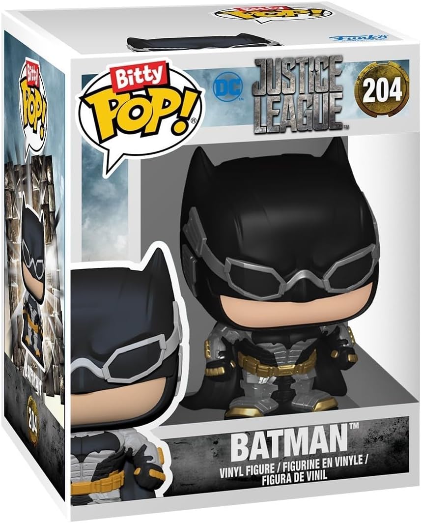 Funko Bitty POP! Batman 85th - Batman, 4-Pack and A Surprise Mystery Mini Figure - 0.9 Inch (2.2 Cm) - DC Comics Collectable - Stackable Display Shelf Included - Gift Idea - Party Bags Stocking