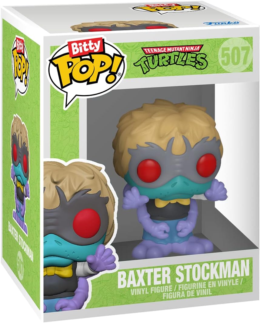 Funko Bitty Pop! Teenage Mutant Ninja Turtles (TMNT) - Donatello, Shredder, Baxter Stockman, & Surprise Mystery Figure - 0.9 Inch (2.2 Cm) Collectable - Stackable Display Shelf Included - Gift Idea