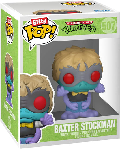 Funko Bitty Pop! Teenage Mutant Ninja Turtles (TMNT) - Donatello, Shredder, Baxter Stockman, & Surprise Mystery Figure - 0.9 Inch (2.2 Cm) Collectable - Stackable Display Shelf Included - Gift Idea