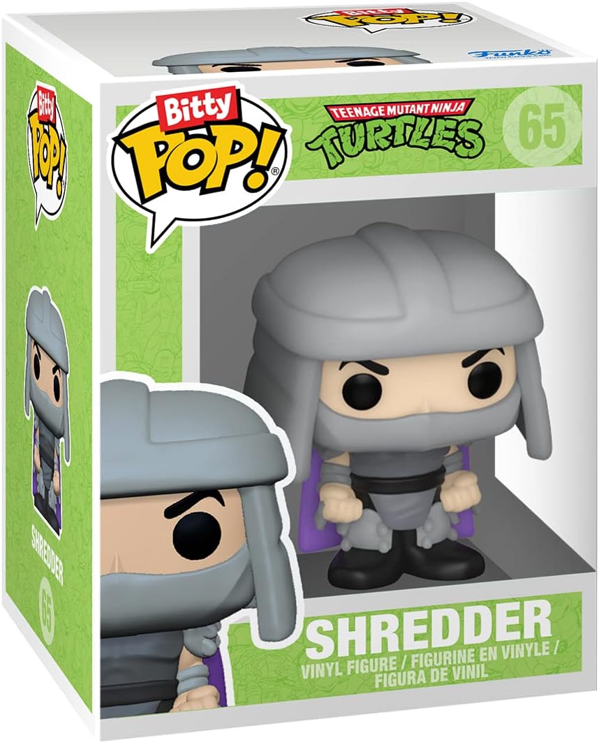 Funko Bitty Pop! Teenage Mutant Ninja Turtles (TMNT) - Donatello, Shredder, Baxter Stockman, & Surprise Mystery Figure - 0.9 Inch (2.2 Cm) Collectable - Stackable Display Shelf Included - Gift Idea
