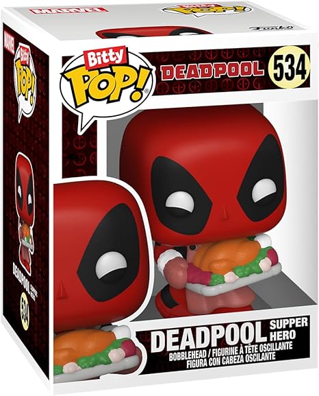 Funko Bitty POP! Deadpool - Bathtime, 4-Pack and A Surprise Mystery Mini Figure - 0.9 Inch (2.2 Cm) Collectable - Stackable Display Shelf Included - Gift Idea - Party Bags Stocking - Cake Topper