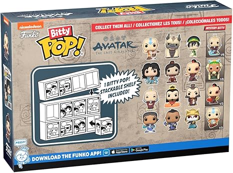 Funko Bitty Pop! Avatar: The Last Airbender - Katara, Sokka, Suki, & A Surprise Mystery Mini Figure - 0.9 Inch (2.2 Cm) Collectable - Stackable Display Shelf Included - Gift Idea - Cake Topper