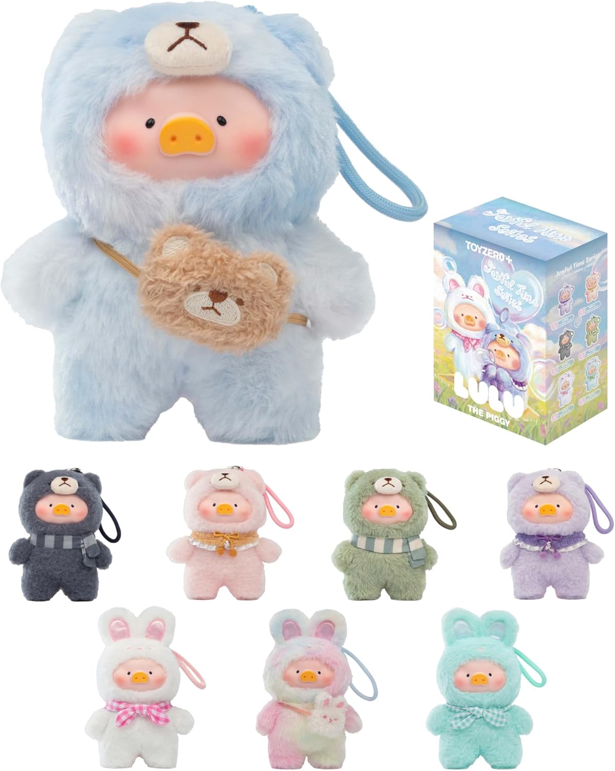 Official Lulu The Piggy Blind Box - Joyful Time Series Plush Keychain Blind Boxes Figures Cute Stuffed Animals Mystery Box Collectibles Toys Home Decorations Birthday Gifts,