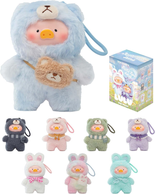 Official Lulu The Piggy Blind Box - Joyful Time Series Plush Keychain Blind Boxes Figures Cute Stuffed Animals Mystery Box Collectibles Toys Home Decorations Birthday Gifts,