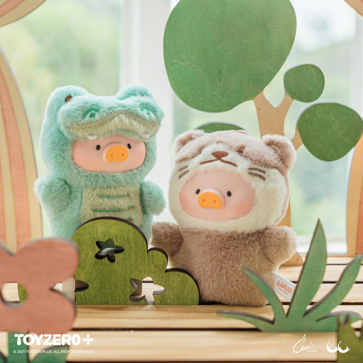 TOYZERO+ Lulu The Piggy Blind Box Figures - Puppet Show Series Plush Keychain Blind Boxes Figurines Finger Puppet Toy Cute Stuffed Animals Mystery Box Collectible Decorations Birthday Gift, Single Box