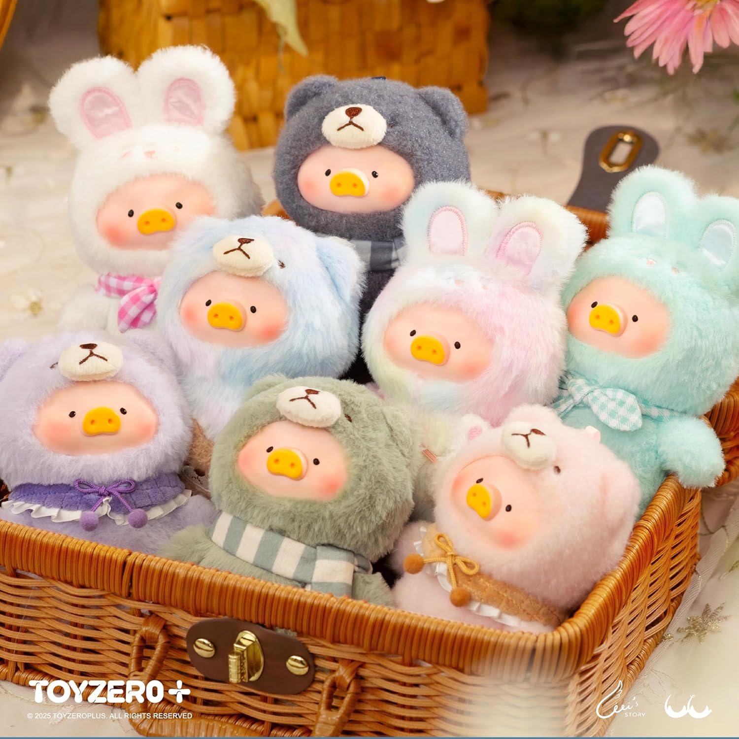 Official Lulu The Piggy Blind Box - Joyful Time Series Plush Keychain Blind Boxes Figures Cute Stuffed Animals Mystery Box Collectibles Toys Home Decorations Birthday Gifts,