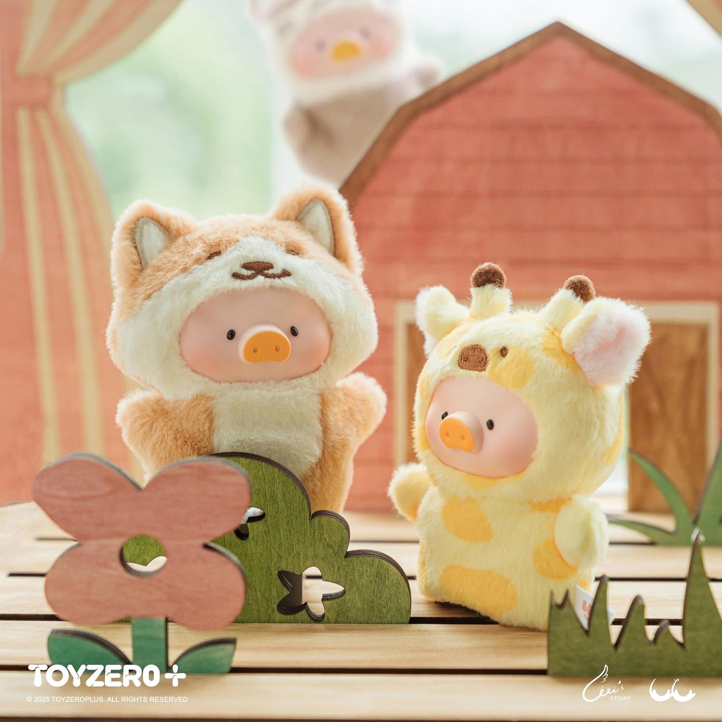 TOYZERO+ Lulu The Piggy Blind Box Figures - Puppet Show Series Plush Keychain Blind Boxes Figurines Finger Puppet Toy Cute Stuffed Animals Mystery Box Collectible Decorations Birthday Gift, Single Box