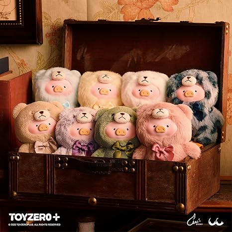Official Lulu The Piggy Blind Box-Vintage Teddy Shop Series Plush Keychain Blind Boxes Figures Cute Stuffed Animals Mystery Box Collectibles Toys Home Decorations Birthday Gifts, Single Box