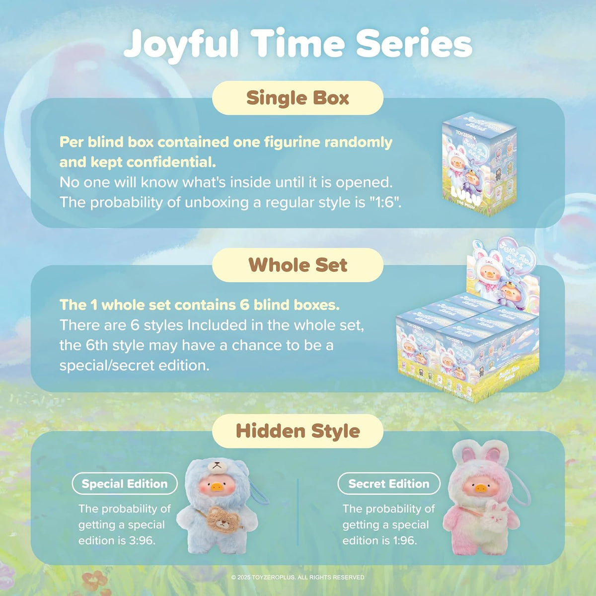 Official Lulu The Piggy Blind Box - Joyful Time Series Plush Keychain Blind Boxes Figures Cute Stuffed Animals Mystery Box Collectibles Toys Home Decorations Birthday Gifts,