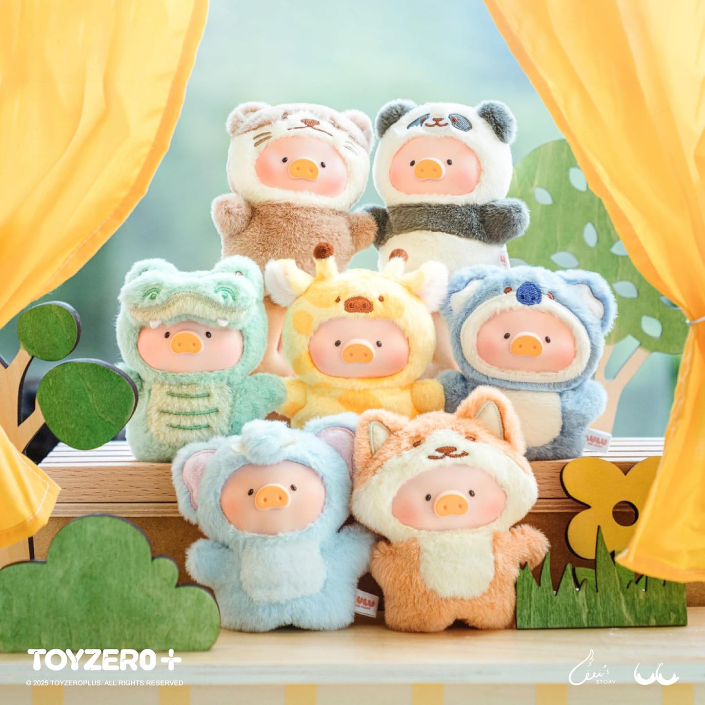 TOYZERO+ Lulu The Piggy Blind Box Figures - Puppet Show Series Plush Keychain Blind Boxes Figurines Finger Puppet Toy Cute Stuffed Animals Mystery Box Collectible Decorations Birthday Gift, Single Box