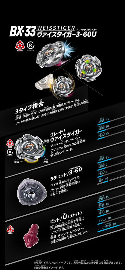 Beyblade X BX-33 Booster Weiss Tiger 3-60U