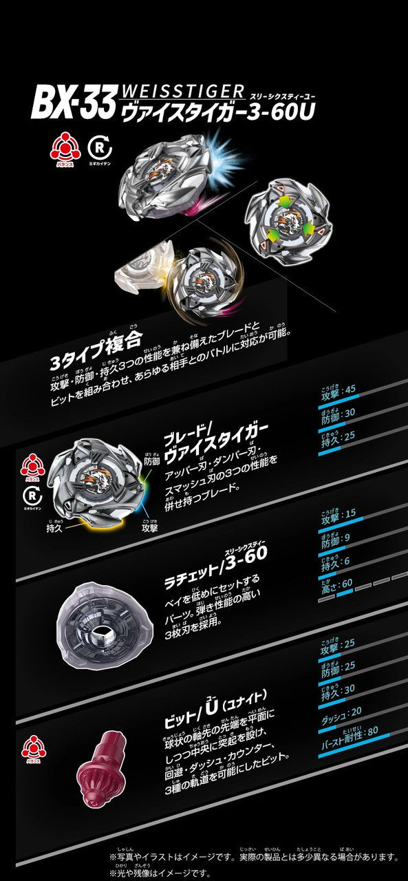 Beyblade X BX-33 Booster Weiss Tiger 3-60U