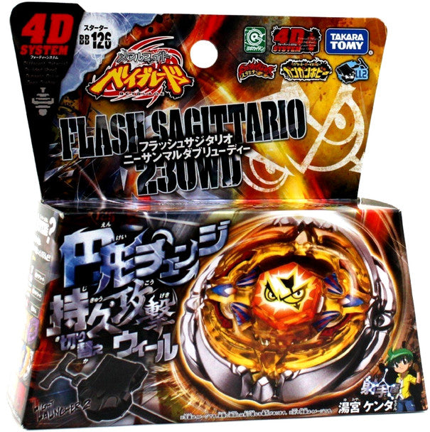 Takara Tomy Beyblade Flash Sagittario 230WD Metal Fury Beyblade Starter BB-126