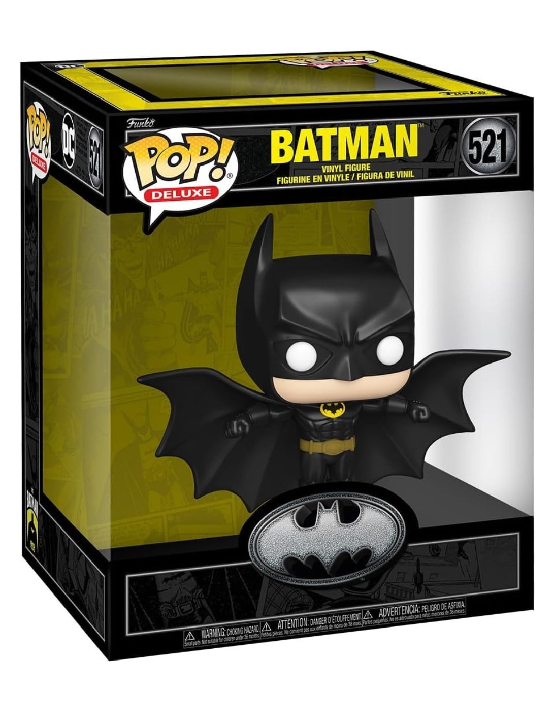 Batman 85th Anniversary Soaring Deluxe Funko Pop #521 front view with cape