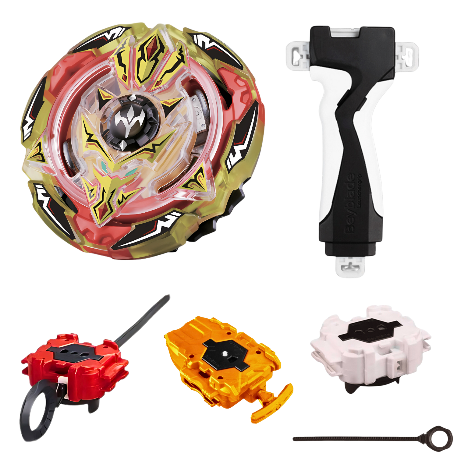 Screw Trident.8B.Wd spinning in intense Beyblade battle arena