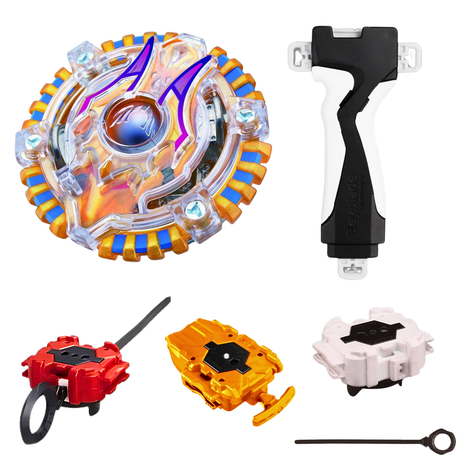 Acid Anubis.Y.O spinning in intense Beyblade battle arena