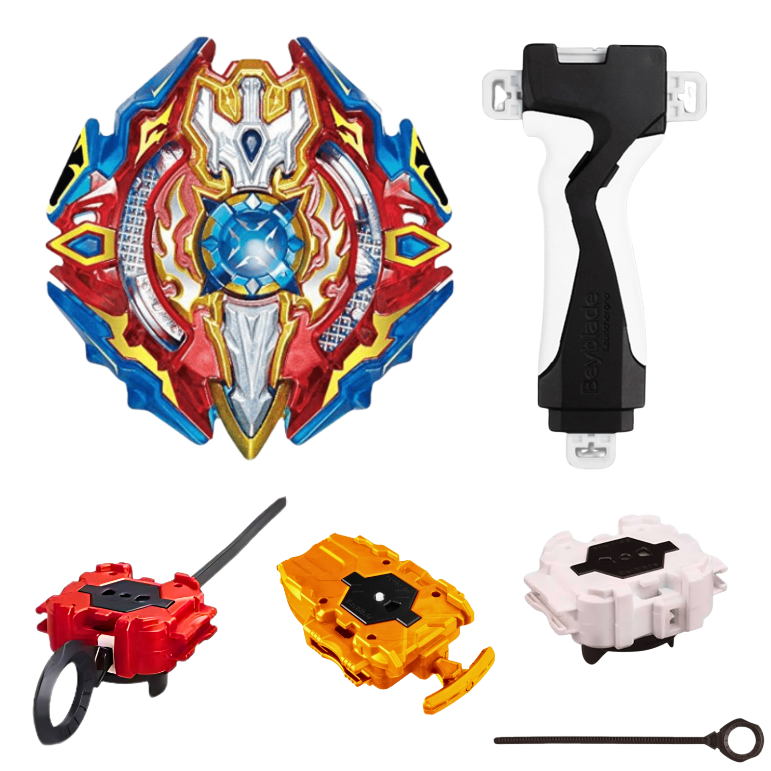 Sieg Xcalibur.1.Ir spinning in intense Beyblade battle arena