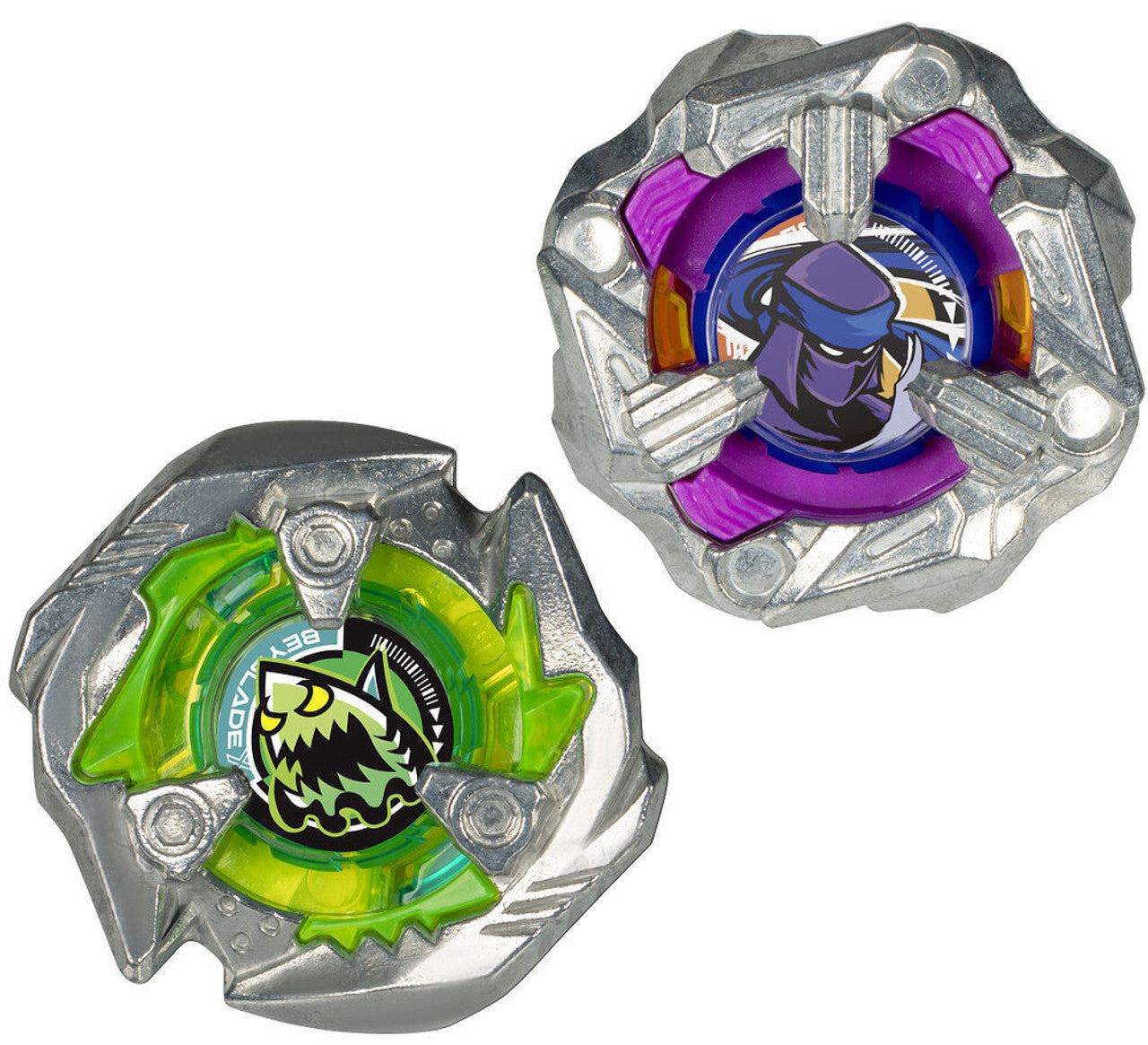 Close-up of Beyblade X Knife Shinobi 4-80HN blade and high needle bit
