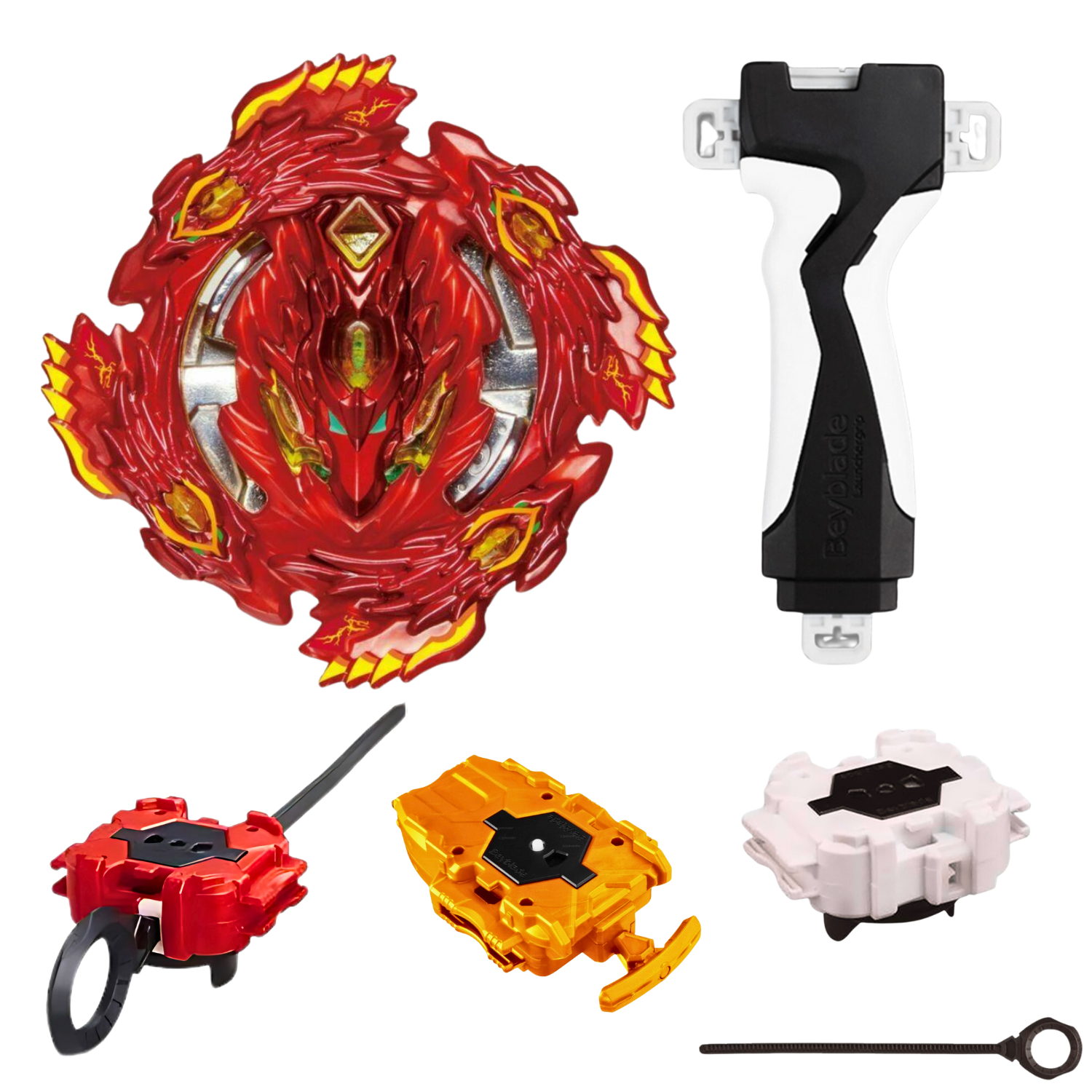 Bloody Longinus 3 Press spinning in intense Beyblade battle arena