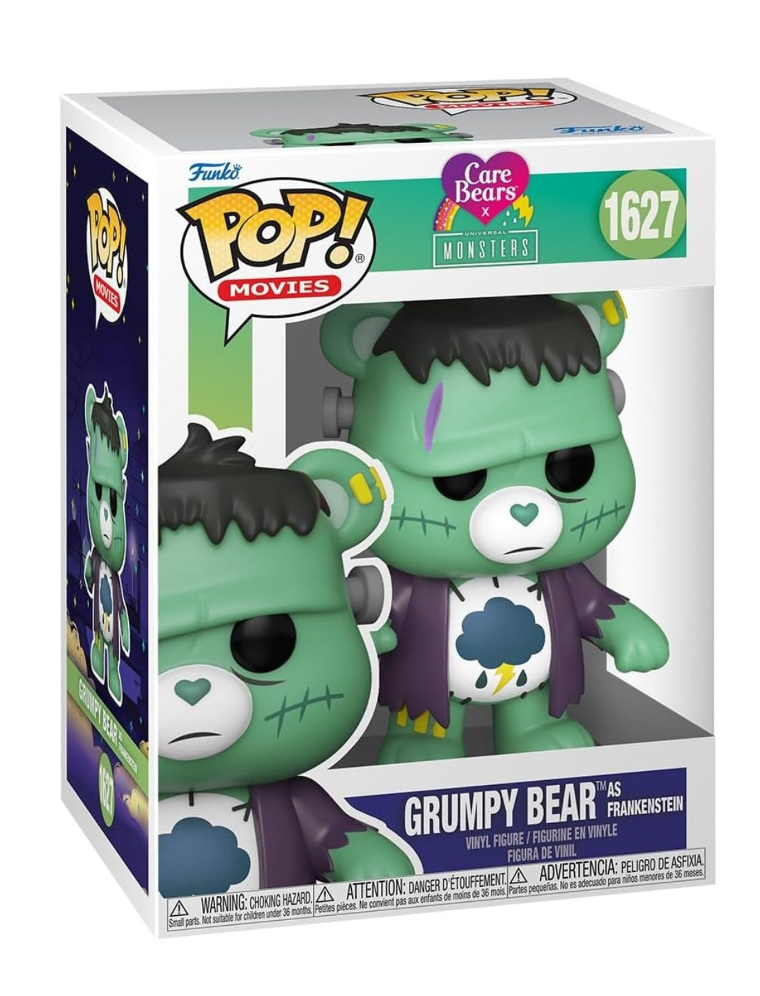 Care Bears Grumpy Bear as Frankenstein Funko Pop #1627 front view with bolts and stitches
