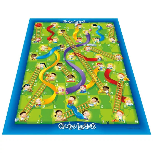 Chutes & Ladders large pawn movers displayed for preschool play
