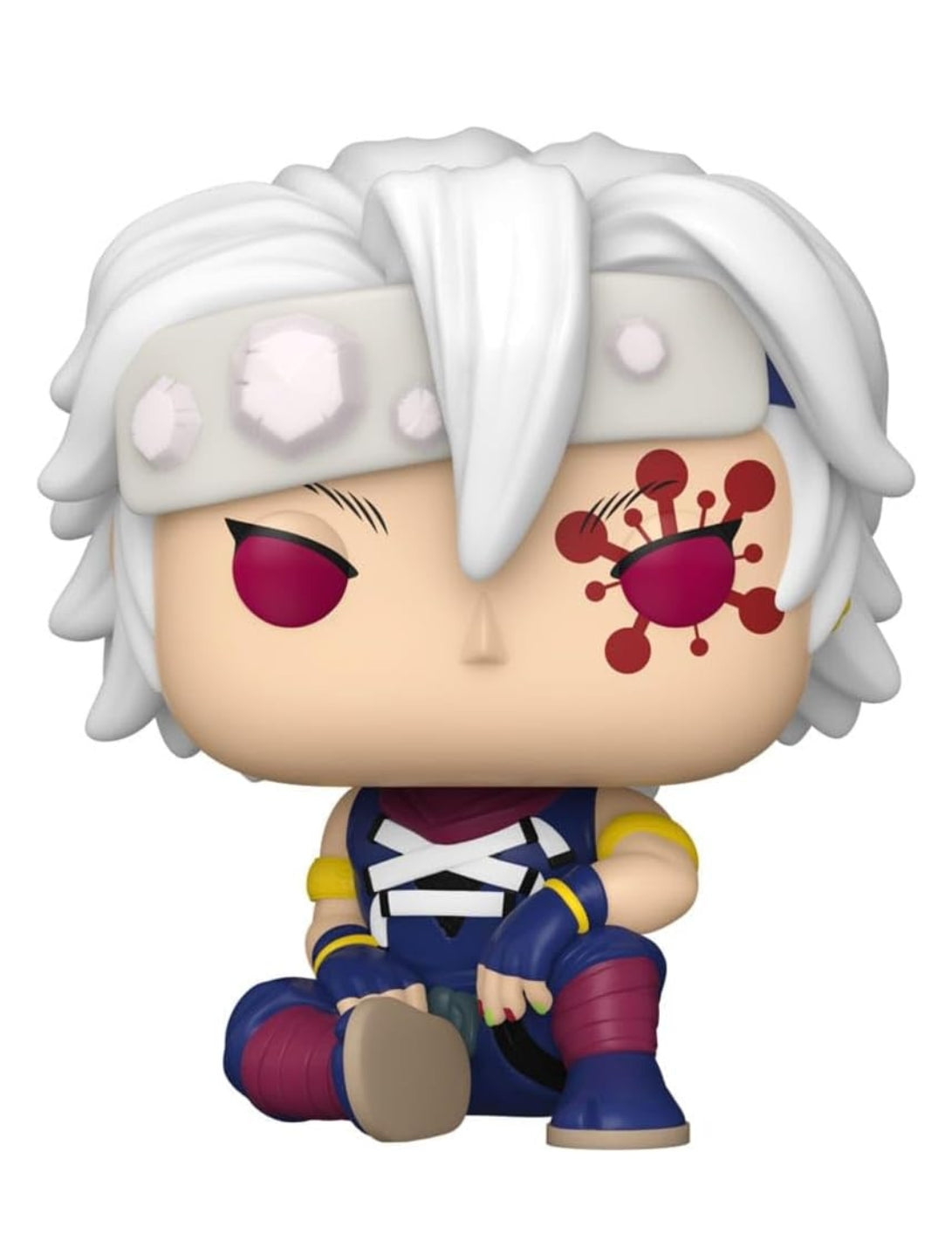 Demon Slayer Tengen Uzui Flashback Funko Pop #1750 front view with headband and dual blades