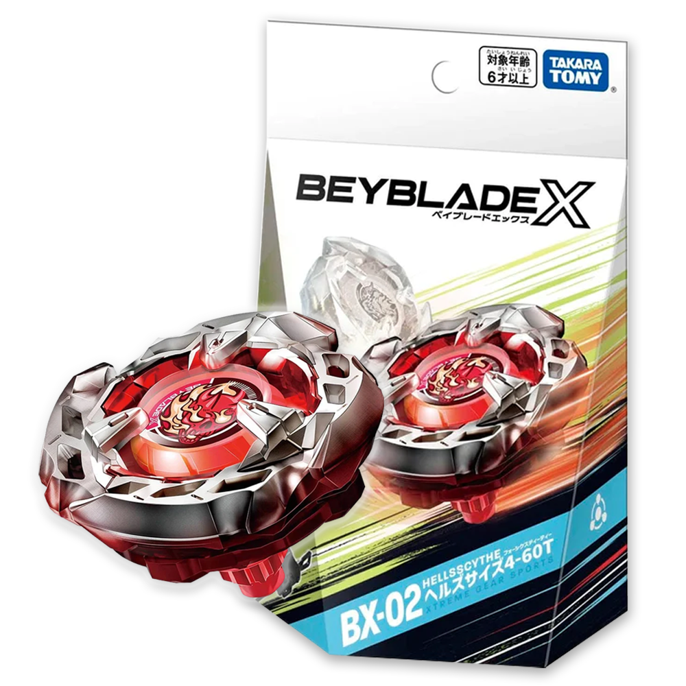 Takara Tomy Beyblade X BX-02 Hells Scythe 4-60T front view