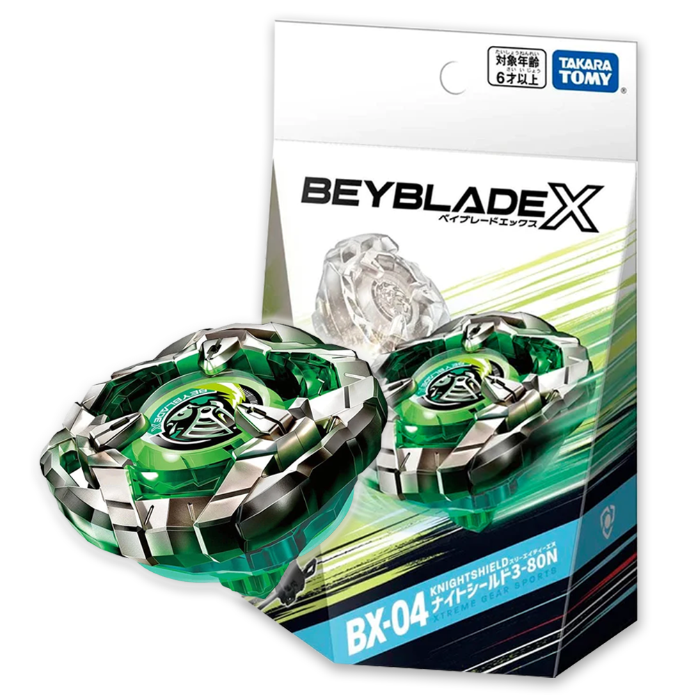 Takara Tomy Beyblade X BX-04 Knight Shield 3-80N front view